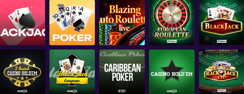 Table Games at CanPlay Casino